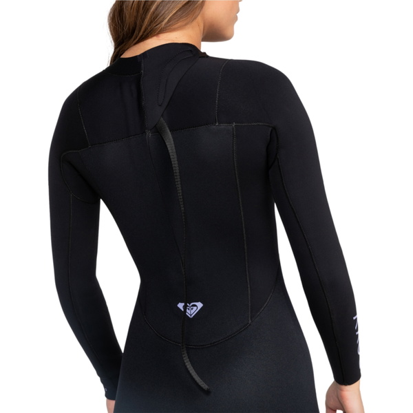 2025 Roxy Dames Prologue 4/3mm Rug Ritssluiting Wetsuit ERJW103167 - Black